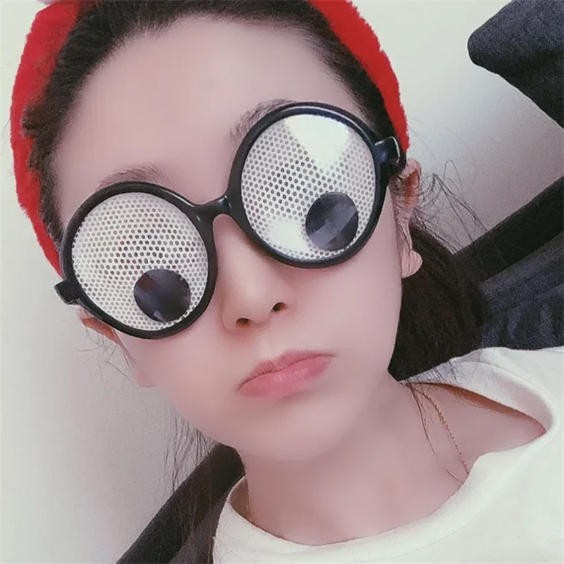 Creative Cute Will Turn The Eyeball Round Frame Glasses Funny Birthday Party Glasses Eyewear Sunglasses Novelty Toys Halloween