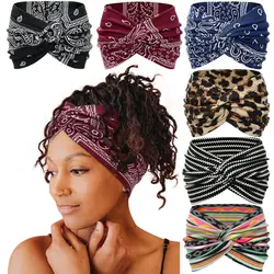 Twisted Wide Headbands for Women Extra Large Turban Workout Headband Fashion Yoga Hair Bands Boho Twisted Thick Hair Accessories