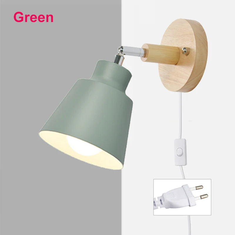 Nordic Wooden Wall Light - Indoor 6-Color Adjustable Sconce Fixture