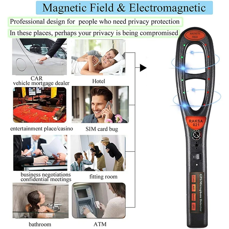 Hidden Camera Signal Detector GPS Microphone Laser Detection For Security
