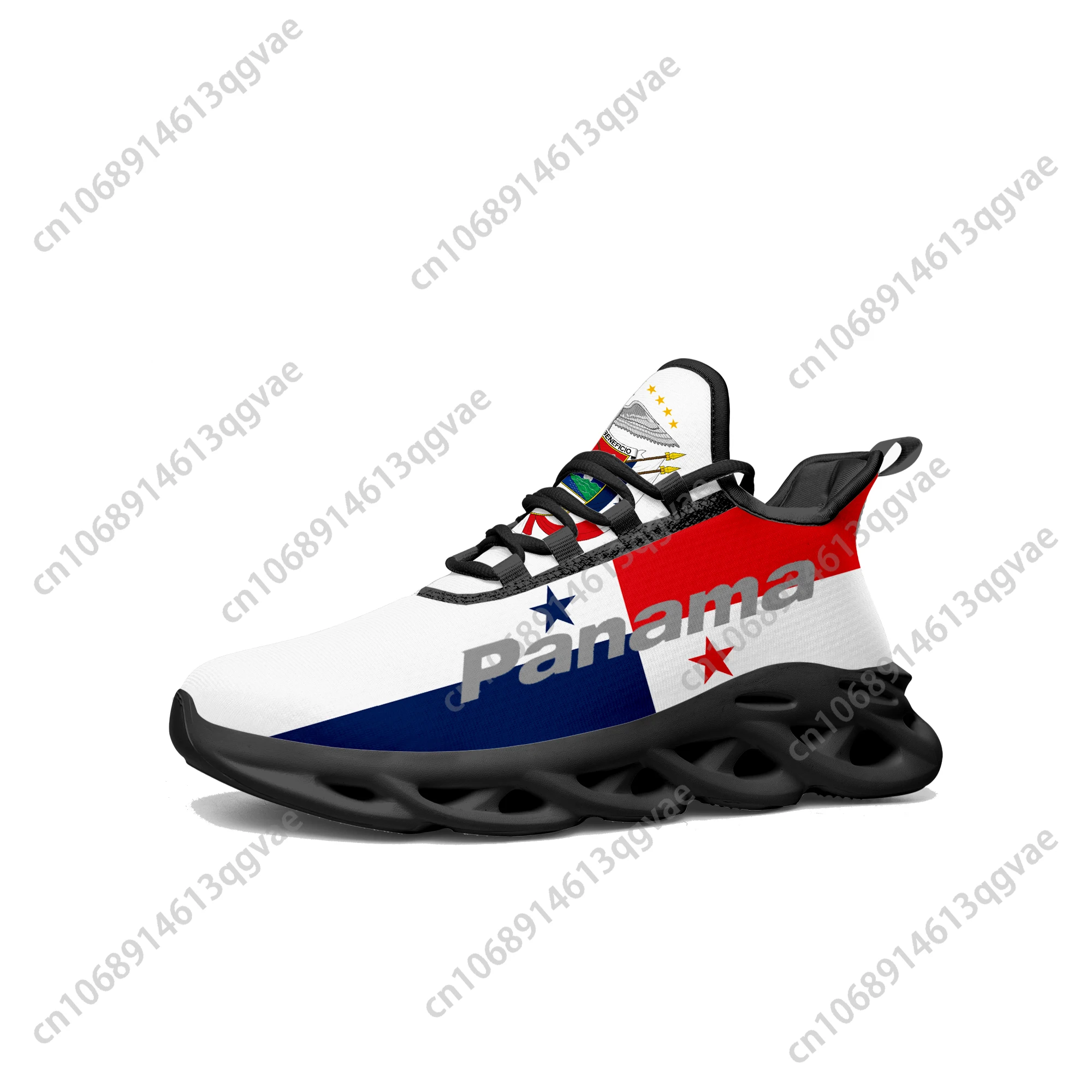 Panamanian Flag Flats Sneakers Mens Womens Aaron Sports Running Sneaker Lace Up Mesh Footwear Panama Tailor-made Shoe Black