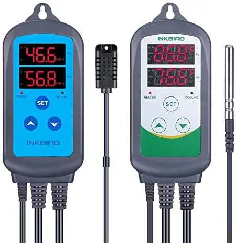 

Humidity Controller IHC200 Temperature Controller ITC308 Stage Pre Wired AC Dual Stage Outlet Thermostat Humidistat Cooling Heat