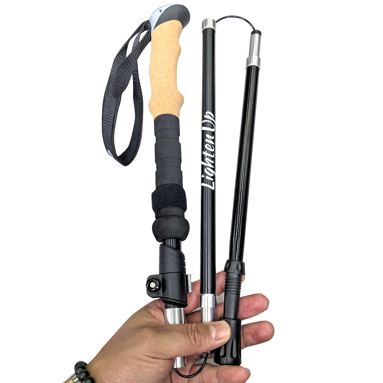 LIGHTEN UP 280g Aluminum Alloy Trekking Poles Collapsible Telescopic Sticks Lightweight Walking Hiking Stick Climb 5