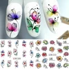 12 PCs Nail Sticker Set Spring Summer Water Decal Nail Art Ink Flowers Leaves Graffiti Slider for Nail Decoration Foils Tattoo 5