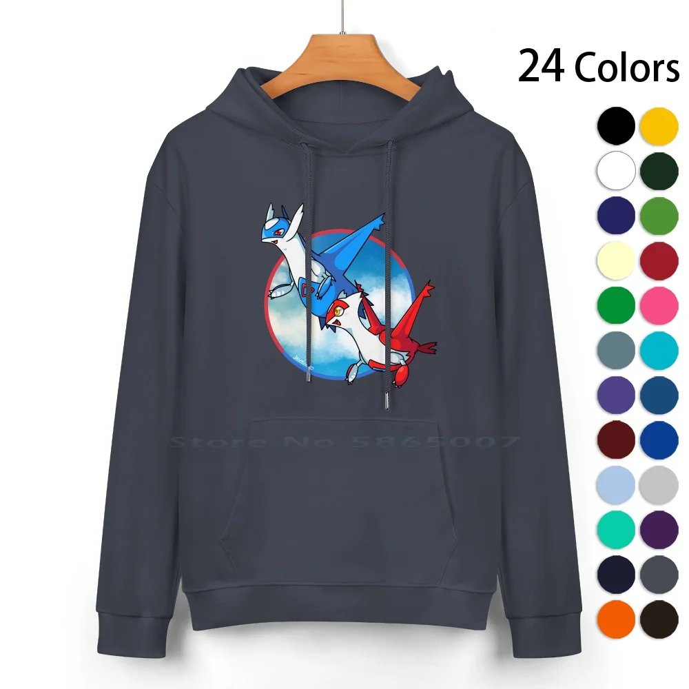 

Soaring The Sky-Latias & Latios Pure Cotton Hoodie Sweater 24 Colors Latias Latios Eon Duo Hoenn Ruby Sapphire Emerald