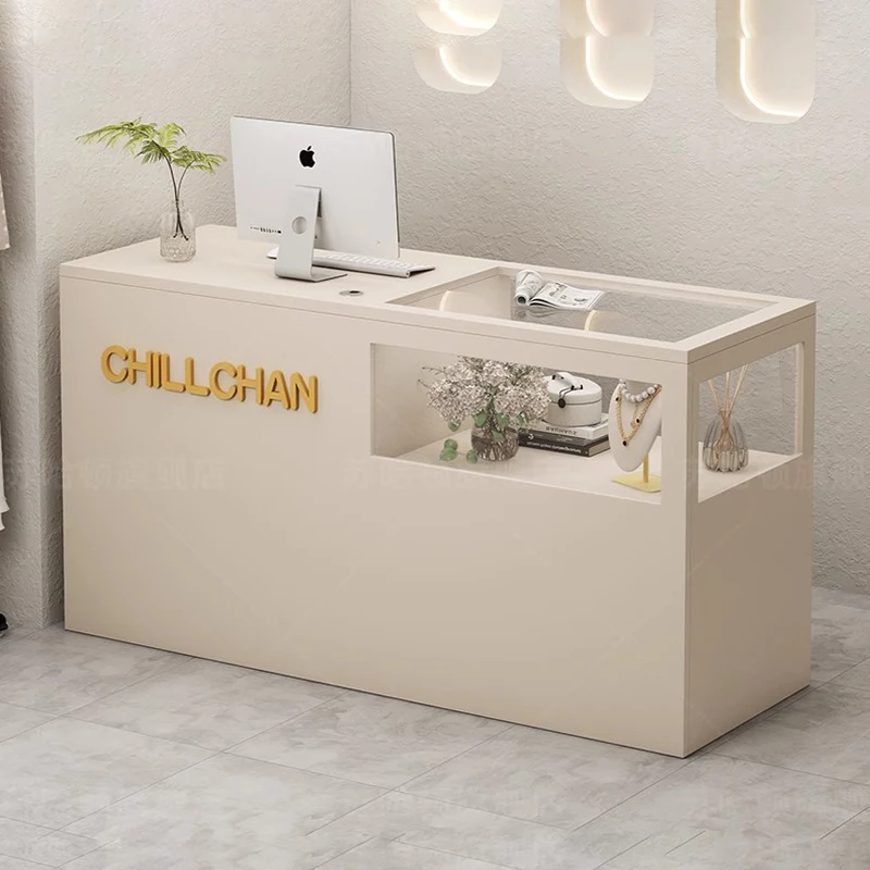 Beauty Bar Counter Cabinet Reception Desks Commercial Furniture