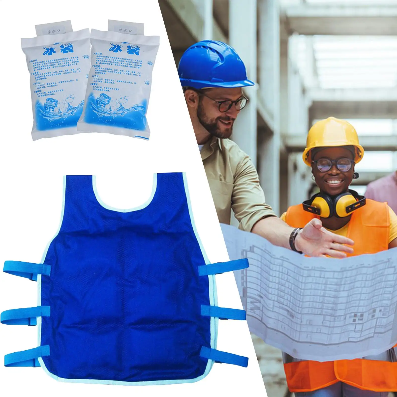 Veste glacée rafraîchissante pêche - Vêtement haute température - Veste ajustable sécurité