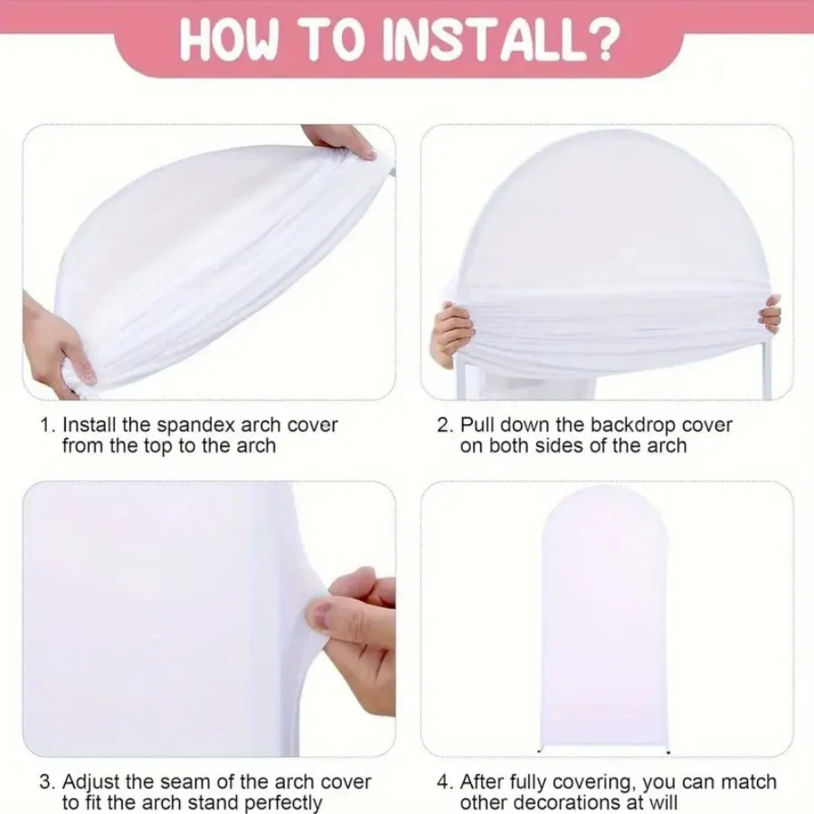 Arch Backdrop Cover Elastic Polyester Fabric Suitable for Birthday Wedding Party Backdrop Decoration 5.9/6.56/7.2FT