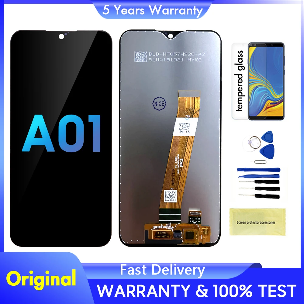 100% протестированный ЖК-дисплей для Samsung A01 A015 дисплей с сенсорным экраном дигитайзер в сборе для Galaxy SM-A105F A105F/DS A105G Замена