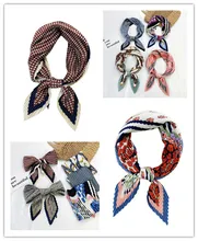 

Desert Travel Folded Small Square Scarf Silk Scarf French Turban Sunscreen Hairband Female Spring And Autumn With Shirt Suit