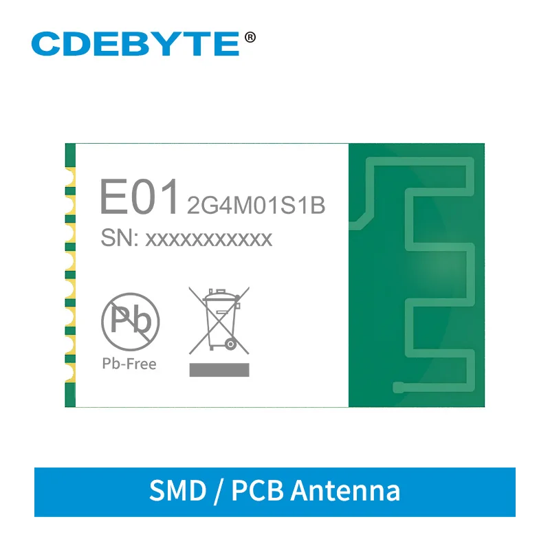 무선 모듈 E01-2G4M01S1B 2.4GHz 5dbm SMD SPI 모듈 PCB 안테나 FCC CE RoHS 인증 소형 iot 송수신기