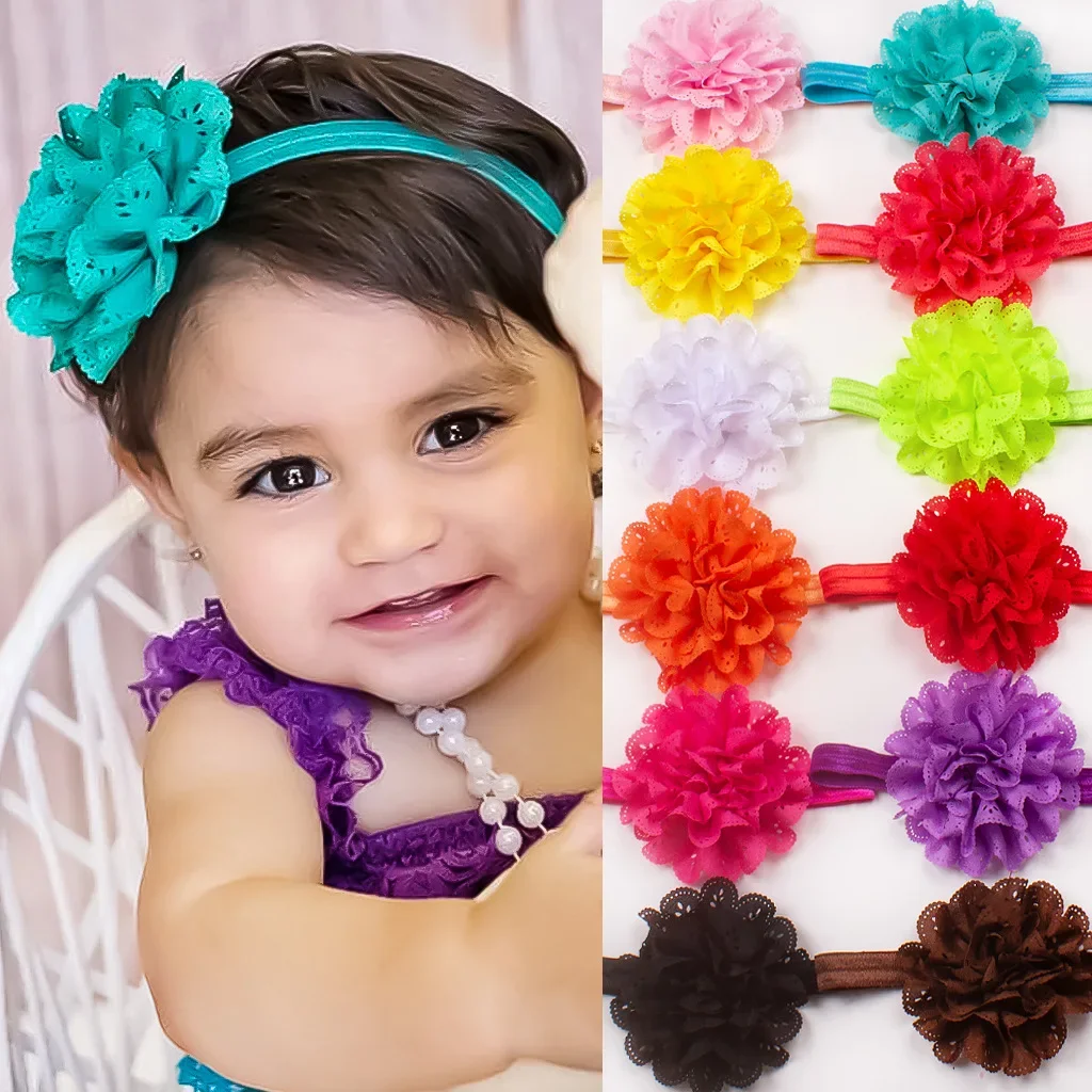 5pcs/European and American Fashion Children's Hollow Flower Elastic Hairband Baby Headwear 8 pcs european and american navel cord newborn belly belts cotton umbilical cords for baby