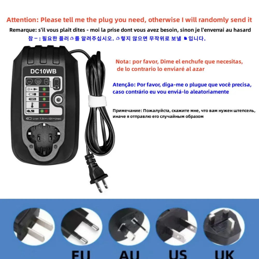 3000mAh for Makita 7.2V BL7010 BL0715 DF010 DF012 DF022 194355-4 194356-2 198000-3 Electric Tools Screwdriver Battery Charger