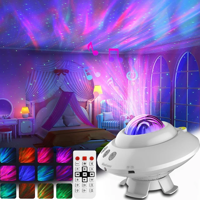 LED UFO Star Galaxy Projector Lamp Remote Control Built-in Bluetooth-Speaker  Aurora Starry Night Light Bedroom Decoration Gift - AliExpress