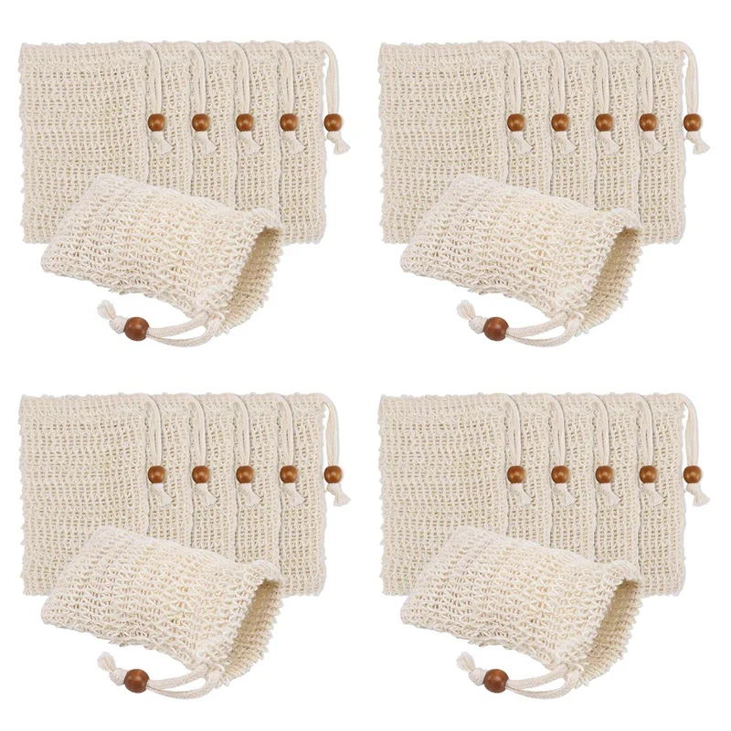 

144 Pack Soap Exfoliating Bags,Soap Saver Made Sisal Mesh Soap Bag Bar Soap Bag With Drawstring For Bath & Shower Use