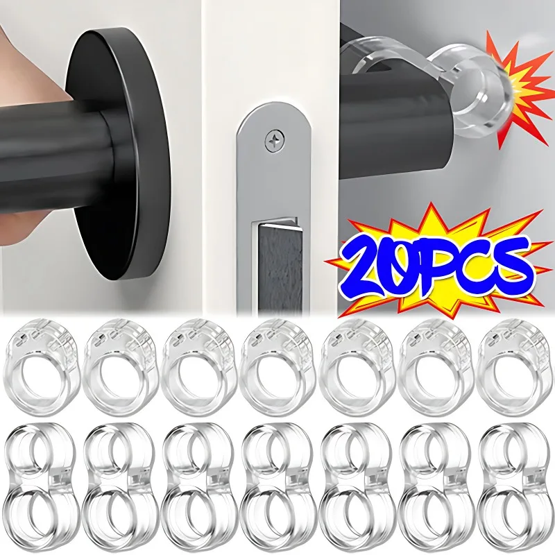 20/1PCS Door Stops Silicone Door Handle er Wall Protection Knob Bumper Furniture Protected Crash Pads Shockproof Rings