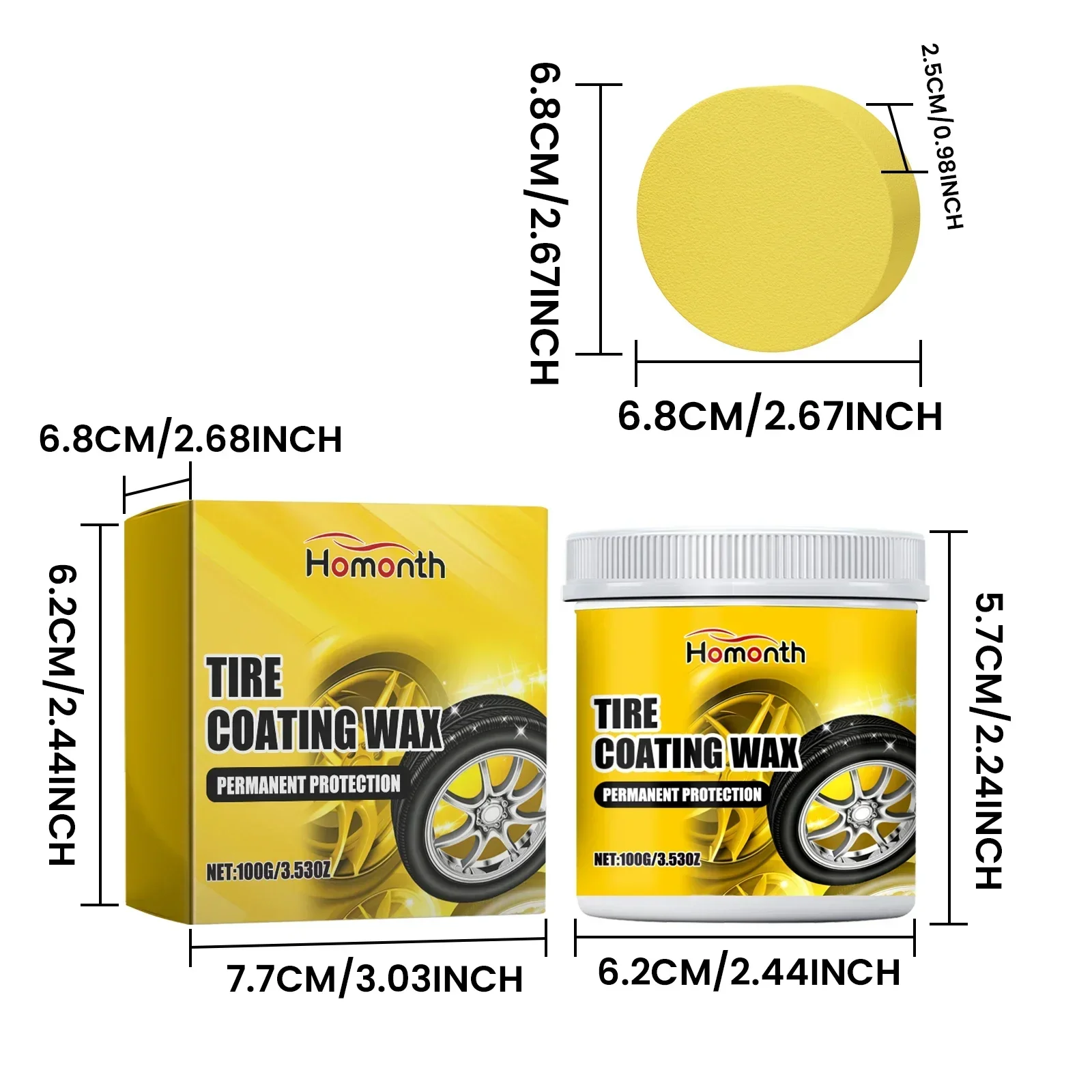 100g Auto Car Tire Refurbishing Protecting Agent Car Wheel Cleaning Care Wax Blackening Polish Detailing Rim Cleaner Accessories