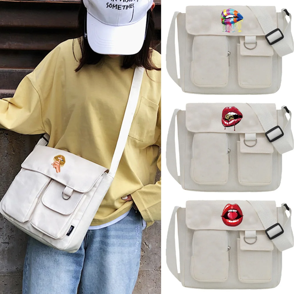 

South Korea Ins Hong Kong Style Messenger Bag Versatile Literature Street Shoot One Shoulder Postman Bag Chic Student Bag Female