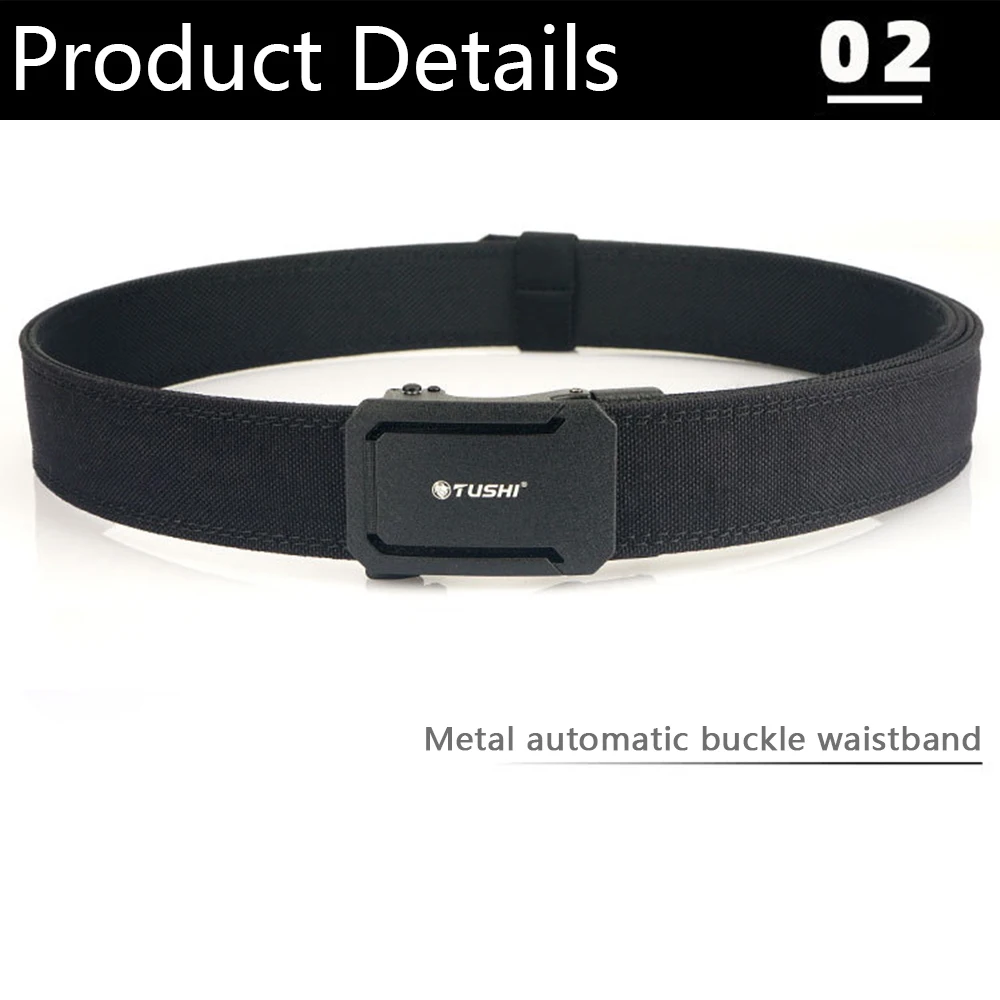 1.5" Tactical Belt Metal Buckle Adjustable Sturdy Ratchet Nylon Belts IPSC USPSA IDPA Belt Rigid Heavy Duty Gear