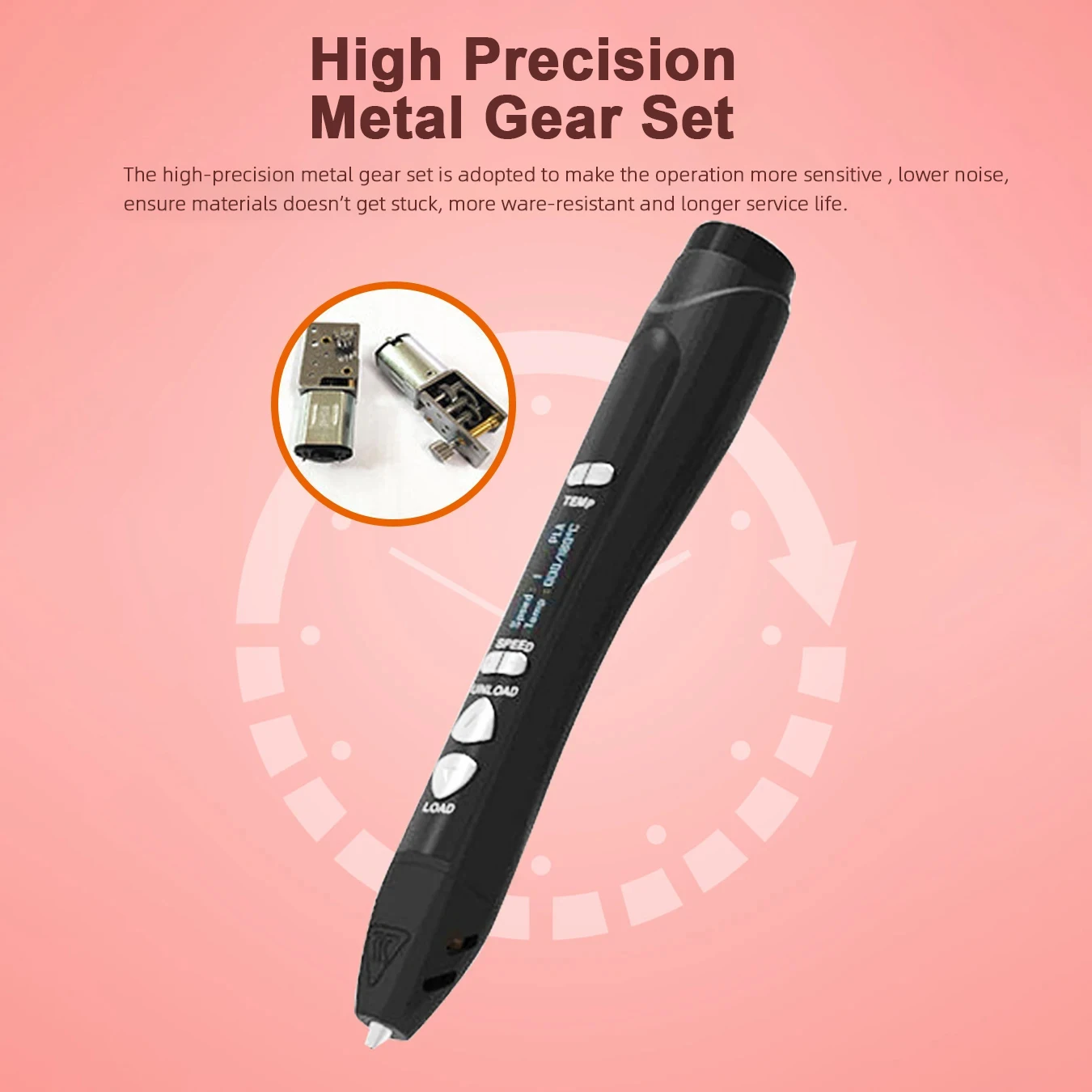 DIY 3D Drawing Pen Support 1.75mm ABS PLA PCL Filament OLED Screen Adjustable Heating Temperature and Printing Speed