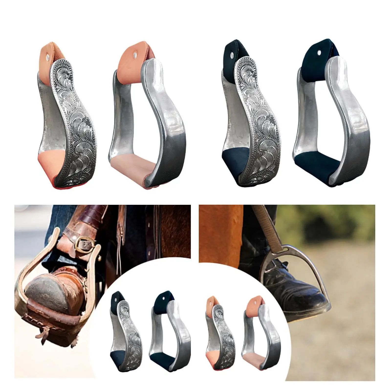 Stirrup for Saddle Aluminium Fittings Stable Hand Engraved Design Small Size Versatile Footrest for for Outdoor Equestrian Rider Stirrup for Saddle Aluminium Fittings Stable Hand Engraved Design Small Size Versatile Footrest for for Outdoor Equestrian Rider