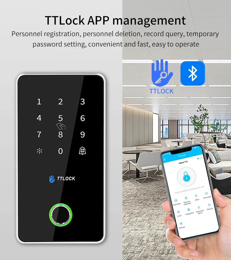 TTLock APP Remote Control Standalone Metal Access Controller Reader Support Fing