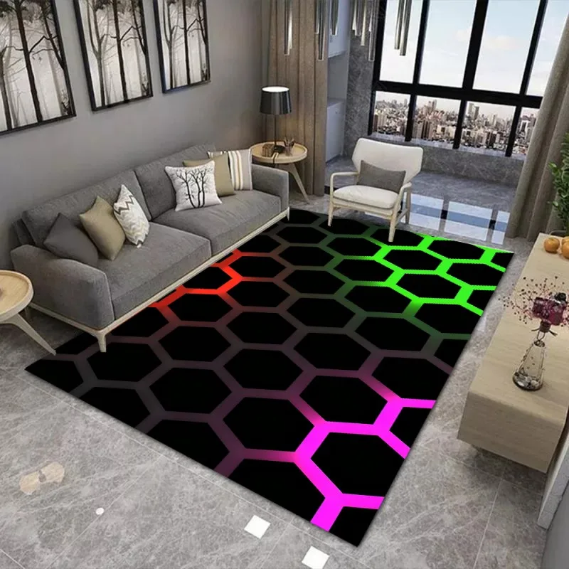3D LED Illusion Carpet Living Room Washable Floor Lounge Large Area Non-Slip Carpet Teen Boy Girl Room Decoration Rug