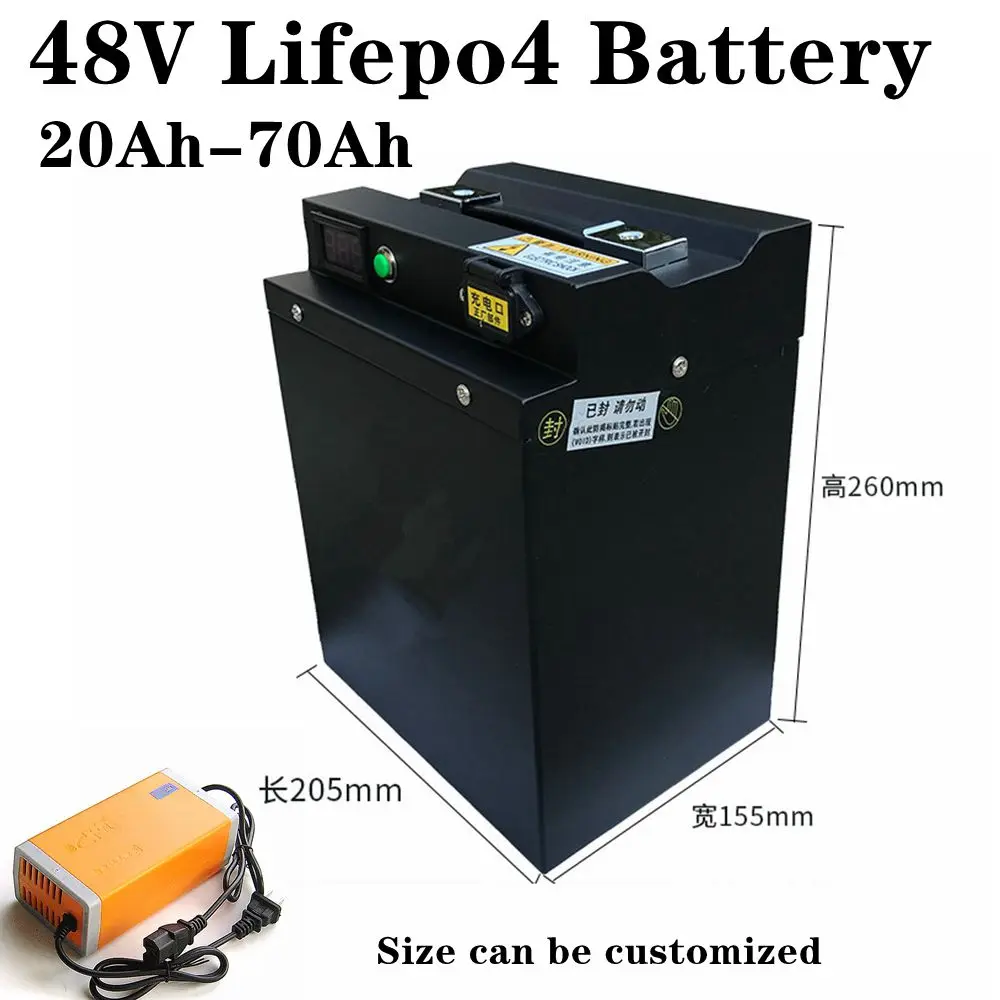 48V 20Ah 30Ah 35Ah 40Ah 45Ah 50Ah 60Ah 70Ah Lifepo4 Batteria Al Litio Per Carrello Da Golf Ebike Scooter Bicicletta Snowbike + Caricabatterie