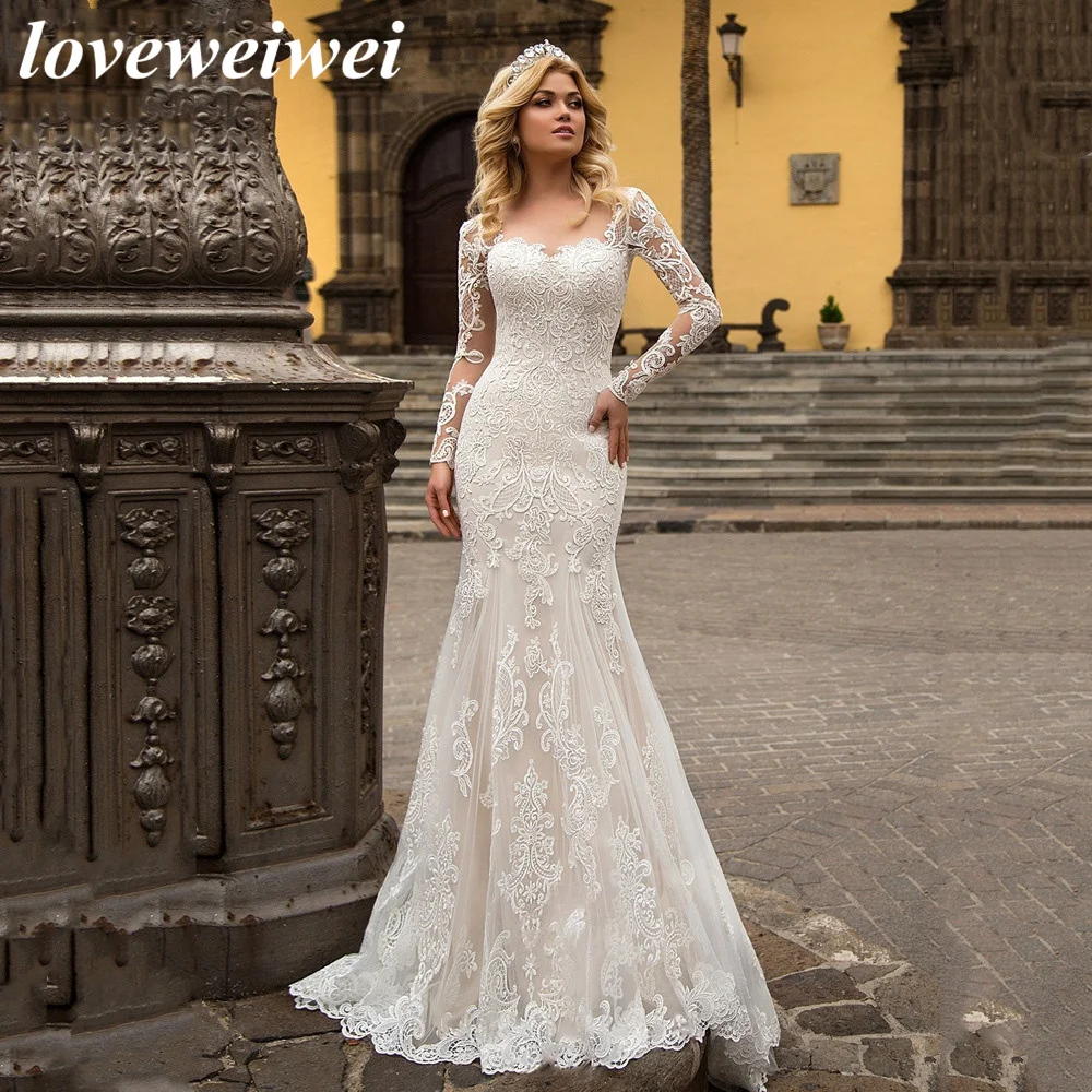 Wedding Dresses Sweetheart Neckline Mermaid Sleeves