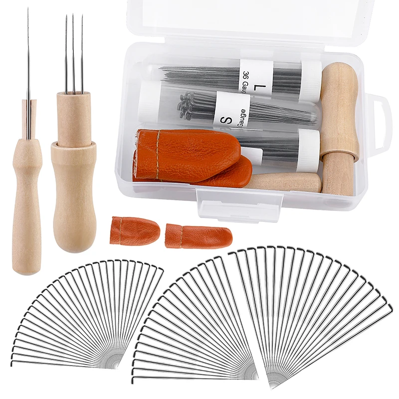 74 or 104 Pcs Needle Wool Felting Kit Tools Supplies for Beginner Needlework Felt Craft Needles Set For Doll Making
