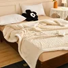 2024New Jacquard AB Edition Tafu Fleece Lamb Fleece Multi functional Blanket Double layer Thickened Office Napping Blanket Cover 1