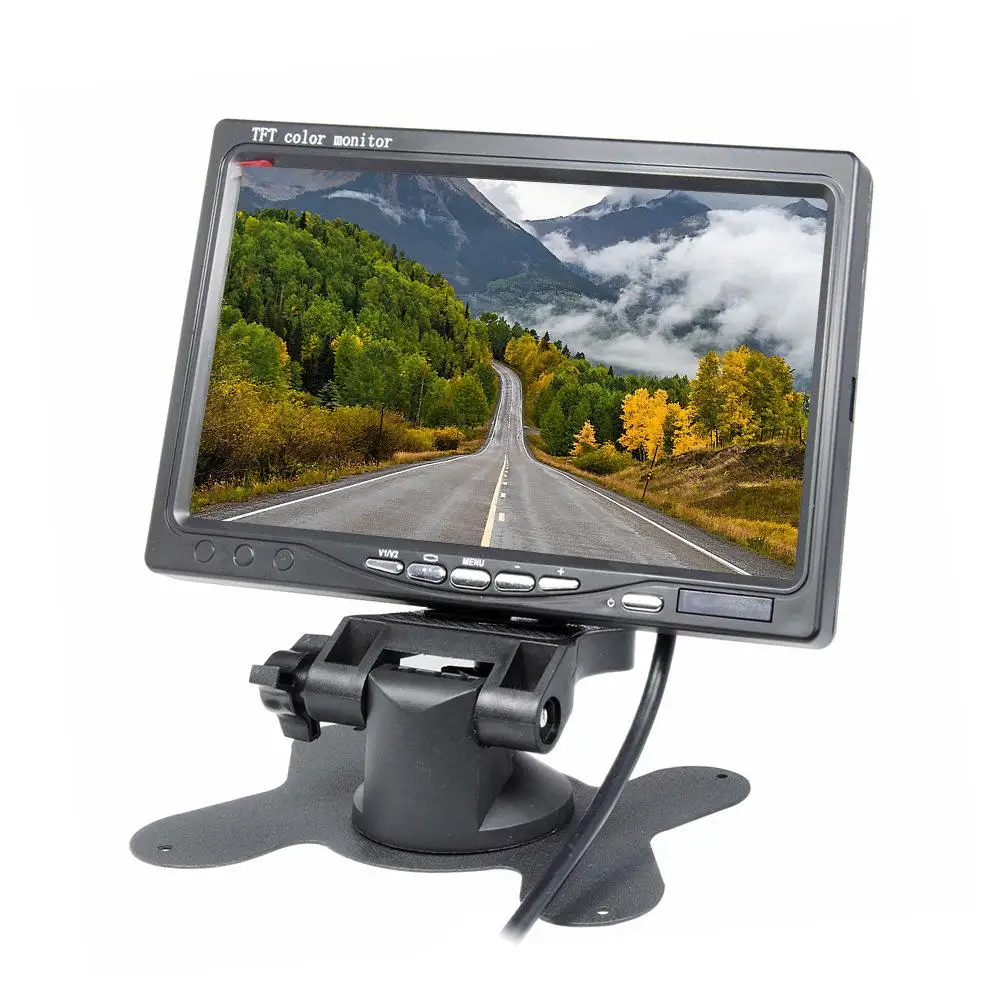 7 Inch Car Monitor TFT LCD HD Screen 2 Way Video Input Pal/ntsc 12v Display For Car Rearview Home Security Camera Accessories