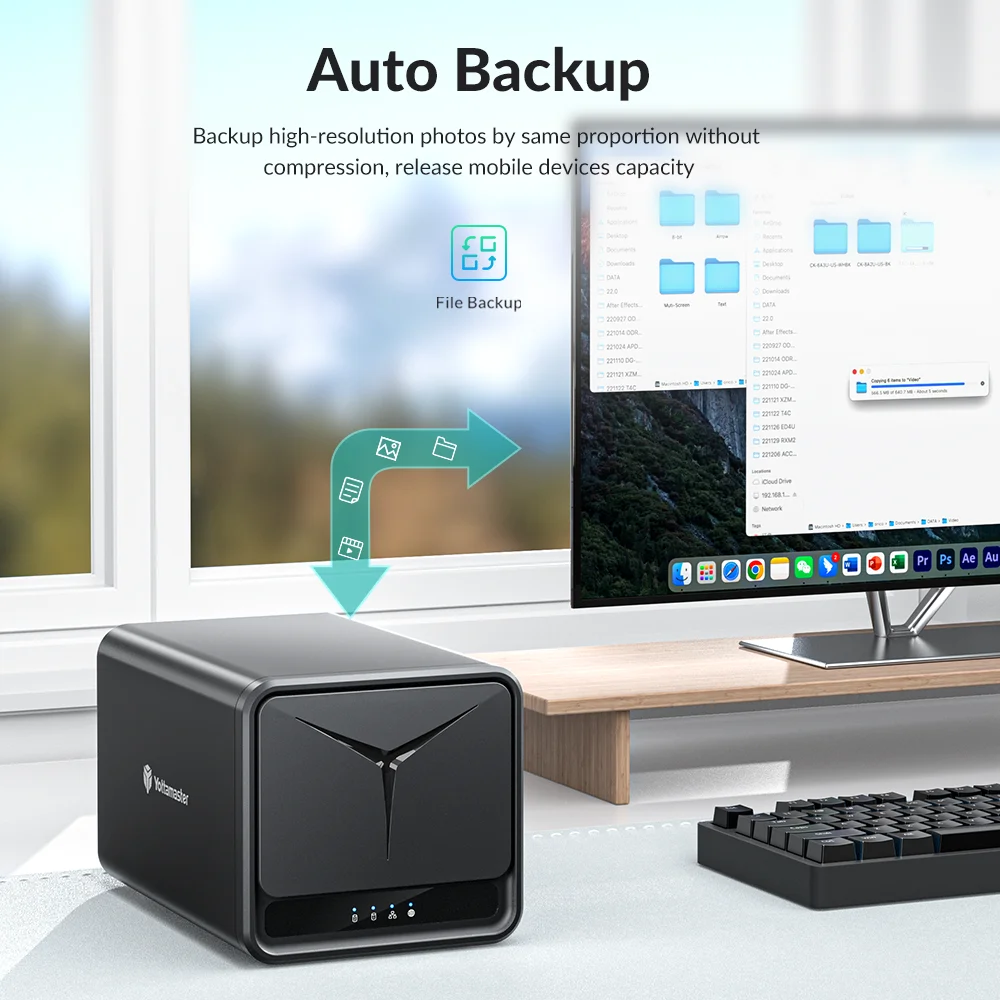 Yottamaster 2/5 Bay Raid NAS Storage Server 2.5&rdquo;3.5&ldquo; SATA HDD SSD External Case Quad Core CPU DDR4 RAM Home Network Storage nas enclosure