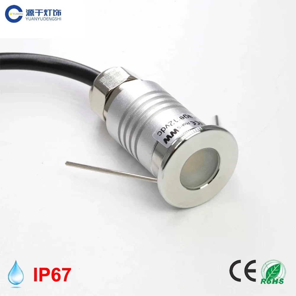 4Pcs LED Garden 12V Decking Light IP67 Underground Lamp Outdoor 1W Mini Spotlight Led Inground Recessed Light Staircase Lighting
