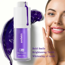 New Teeth Whitening Purple Toothpaste Mousse Dental Care For Teeth White Brightening Tooth Care Reduce Yellowing 30ML