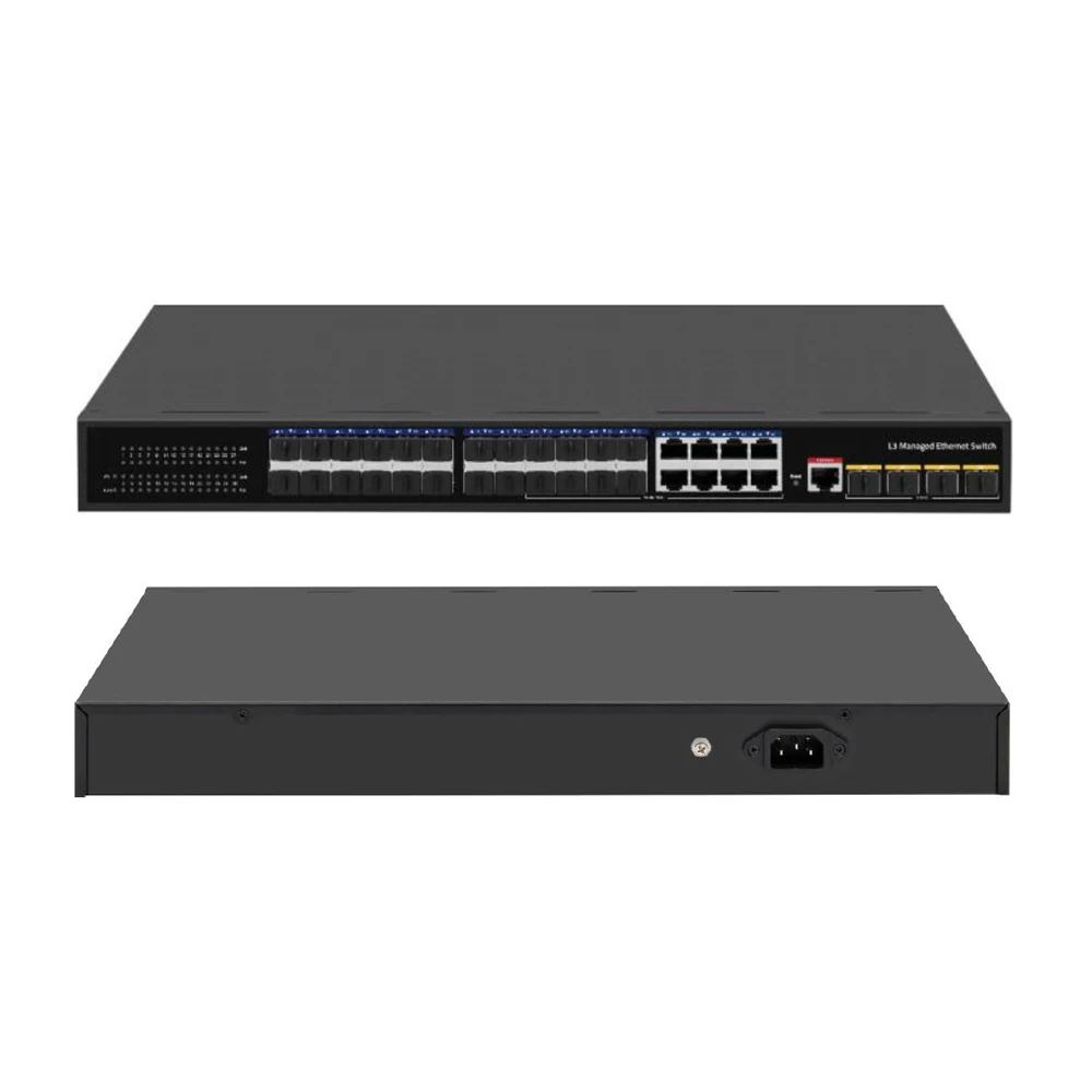 

10G Uplink 4* 10G SFP port and 24* SFP Port Gigabit L3 Managed Ethernet Switch ,8* Gigabit Ethernet Ports(Combo)