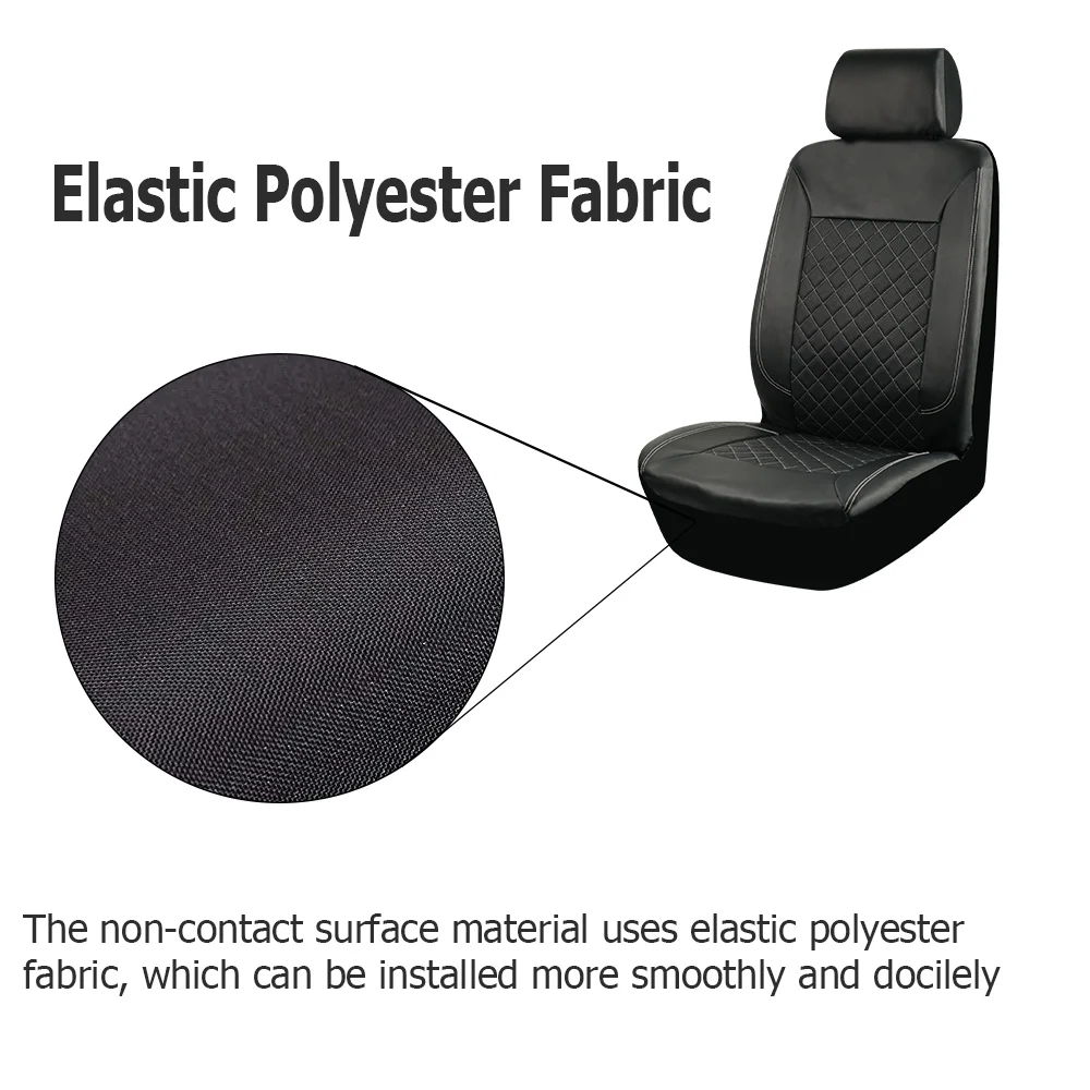 AUTO PLUS Universal Stepp Nähte Design PU Leder Auto Sitzbezüge Mit Airbag Kompatibel Hinten Sitz Split Luxus Stil – Detail 6