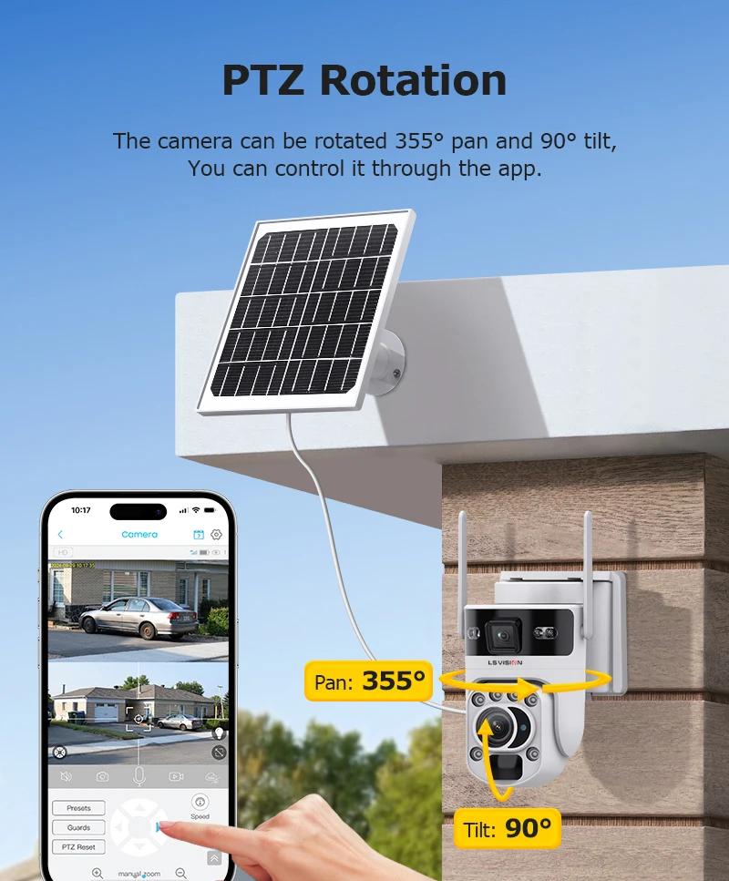 6K 4G SIM Solar Camera 60X ZOOM WiFi Security Cameras Outdoor Surveillance Cam P