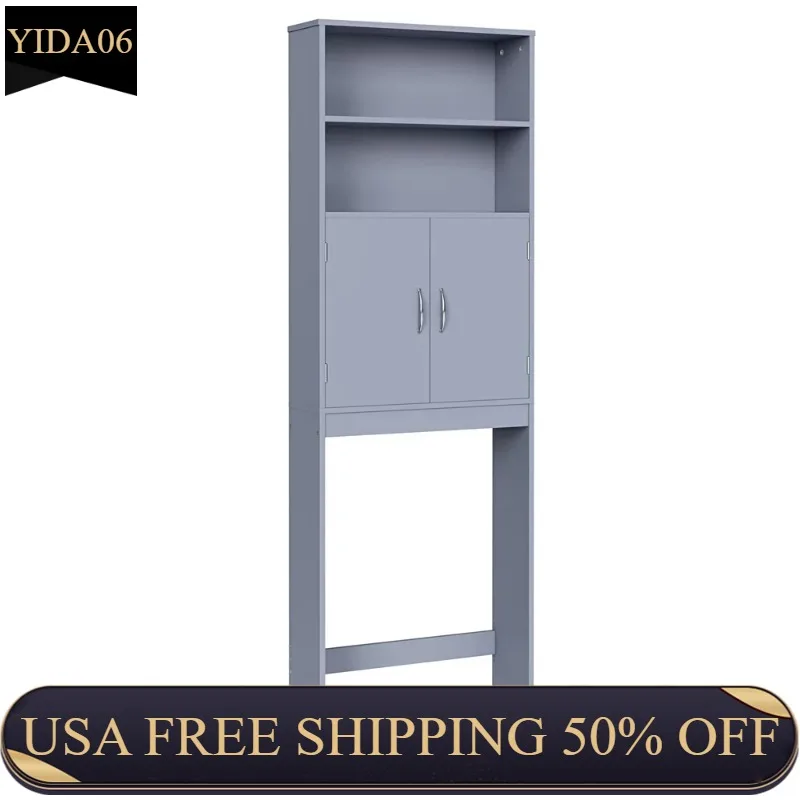 

Easyfashion Free-Standing Toilet Storage Rack with 2 Open Shelves for Bathroom, Navy Blue organizer kitchen