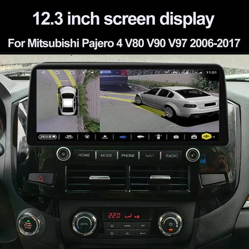 

12.3inch Android 13 2din Car Radio For Mitsubishi Pajero 4 V80 V90 V97 2006-2017 Auto GPS Navigation Multimedia Screen Stereo