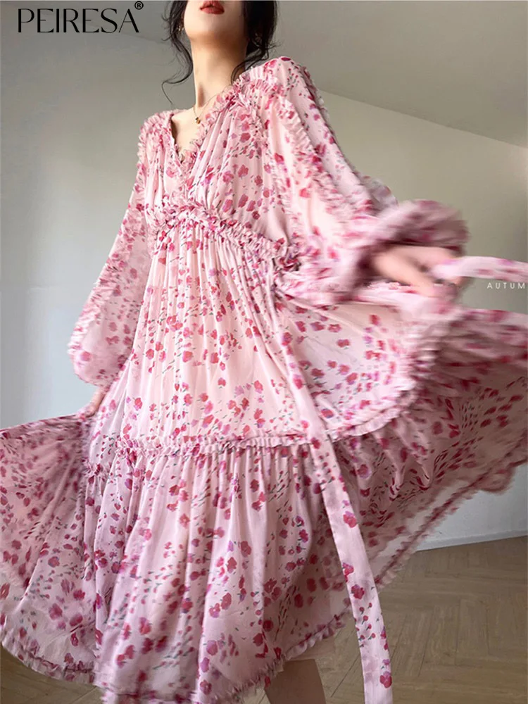 Polly Vestido Elegante de Gasa con Corte Clásico y Caída Fluida