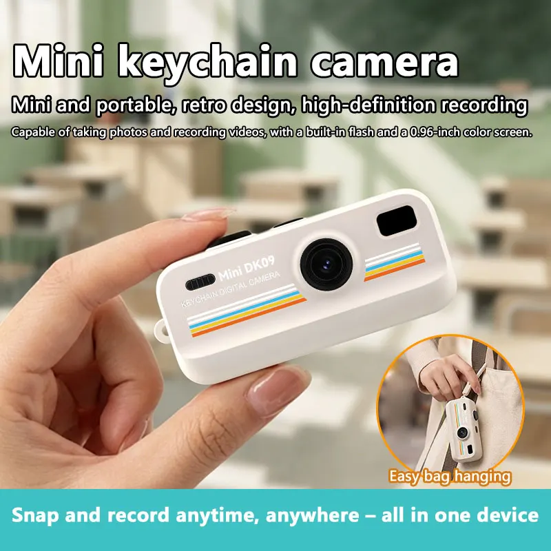2026 휴대용 미니 키체인 디지털 카메라 레트로 CCD 플랫형, 학생 파티용 브이로그 촬영, 고화질 카메라 품질 선물