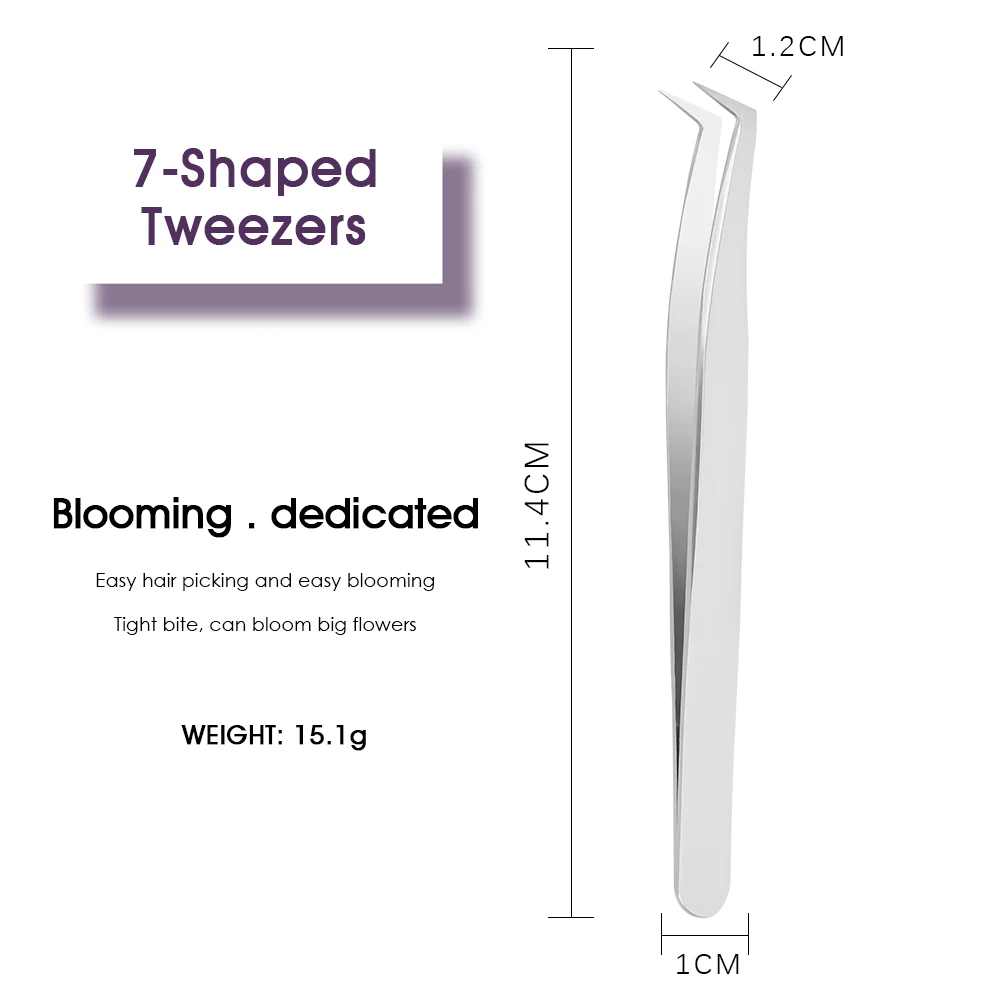 Wholesale 45 Degree Waterproof Portable Non-defrmation Lash Tweezers with Protective Head Cover to Avoid Hand Injury Tight Fit 3