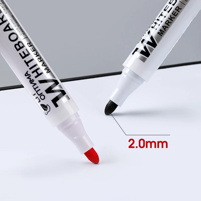 Whiteboard Marker Set 2.0mm Nib Black Blue Red High-Volume Ink Office Teaching Pen Clear Handwriting & Easy Erasure 10pcs L-528