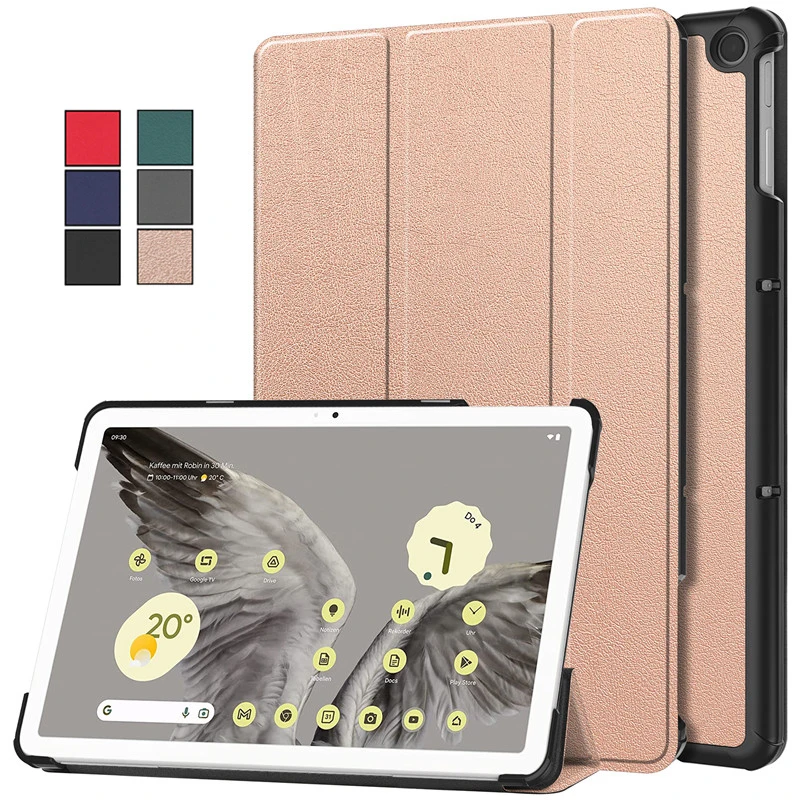Per Pixel Tablet Case Coque Magnetic Fold Leather Stand Hard Tablet Funda Per Google Pixel Tablet Case Cover 2023 Rose Gold