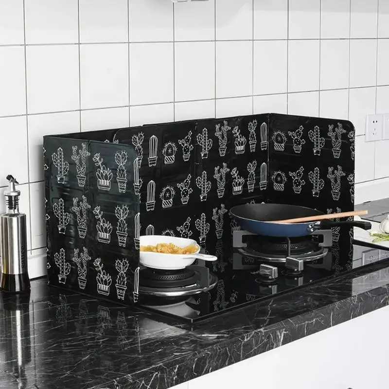 Kitchen Gas Stove Baffle Non Stick Aluminum Foil Splash Guard Adjustable Design Easy To Clean Protects Walls and Counters for kitchen splatter screen,kitchen splash guard