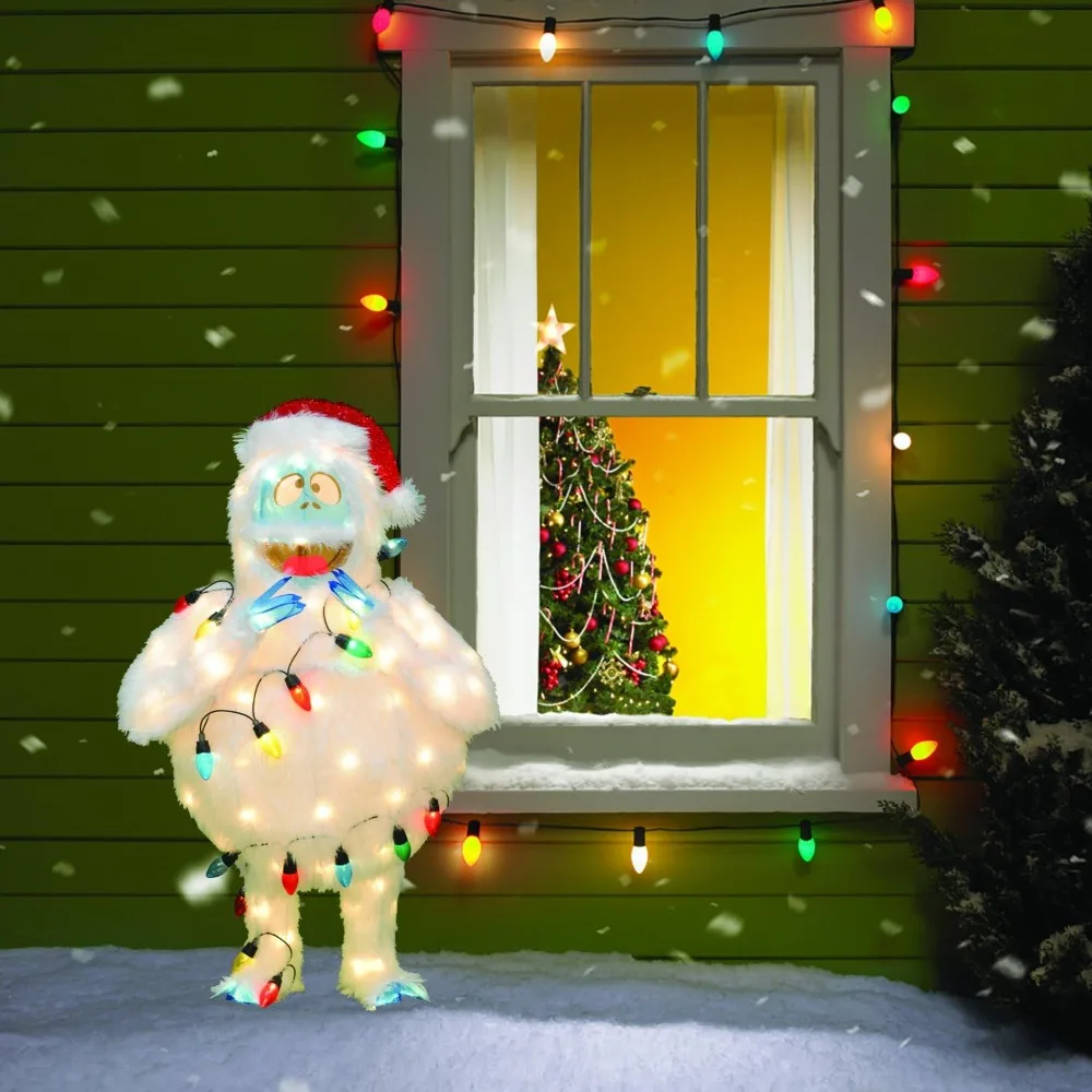 

Outdoor Christmas decorations, 32 inch pre lit Christmas yard decoration with 80 lights