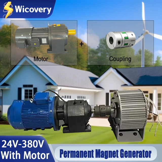 5KW 10KW 8KW ความเร็วต่ำเครื่องกำเนิดไฟฟ้ากระแสสลับ48V 96V 110V 220V 240V 380V 3 Phase สำหรับขับมอเตอร์ 1