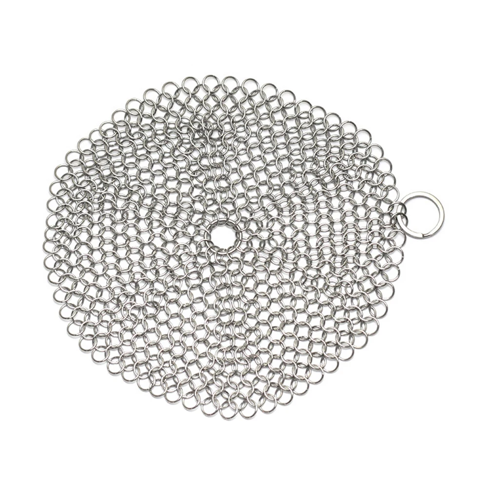 Premium Stainless Steel Cast Iron Cleaner & Scrubber Brush for Skillets, Griddles, Pans, and Grills