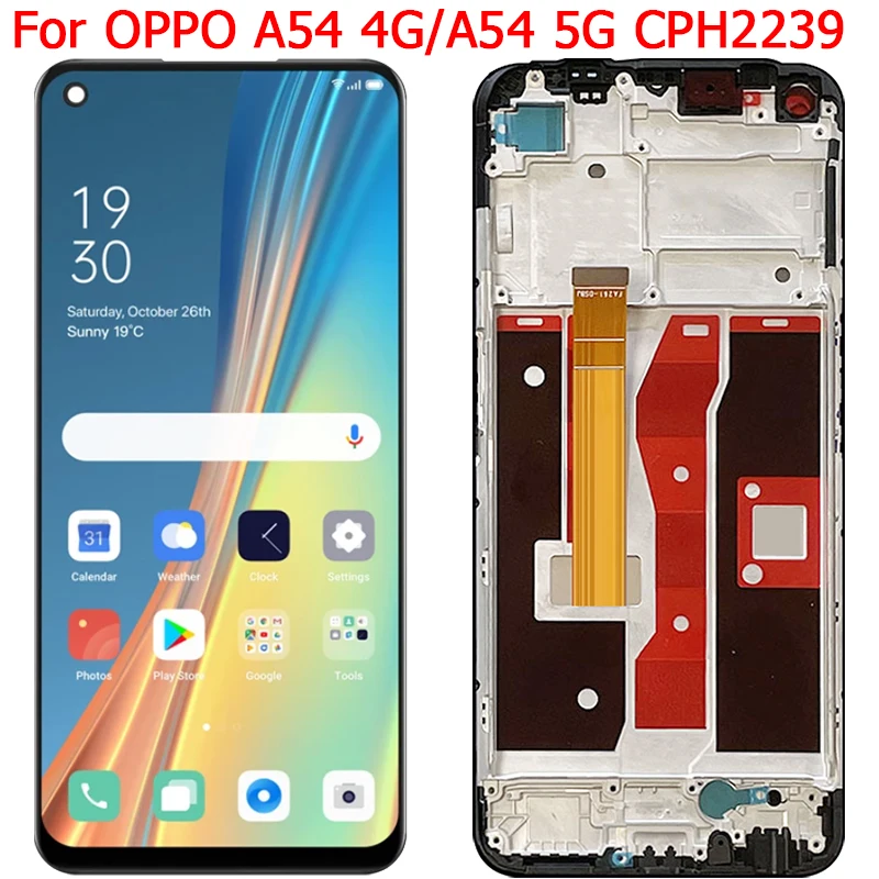 Per Oppo A54 5G Cph2195 Display Schermo Lcd Con Cornice 6.5 "Oppo A54 4G Cph2239 Lcd Touch Panel Display Parts